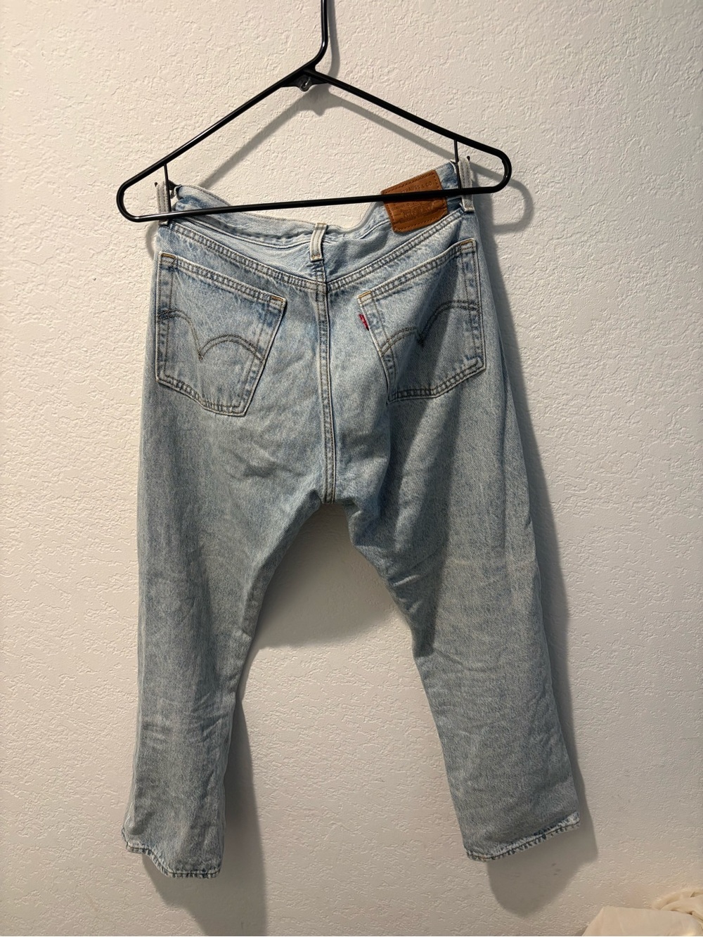 Levi Wedgie Straight Jeans Light Wash Denim Jeans with Back Pocket Detail